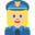 woman police officer, medium-light skin tone